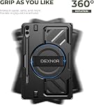 Dexnor Case for Samsung Galaxy Tab S9 FE+ Plus 2023 12.4 inch, Rugged Protective Case with 360° Rotating Hand Strap & Stand & Screen Protector & S Pen Holder Shockproof Full-Body Bumper Cover, Black