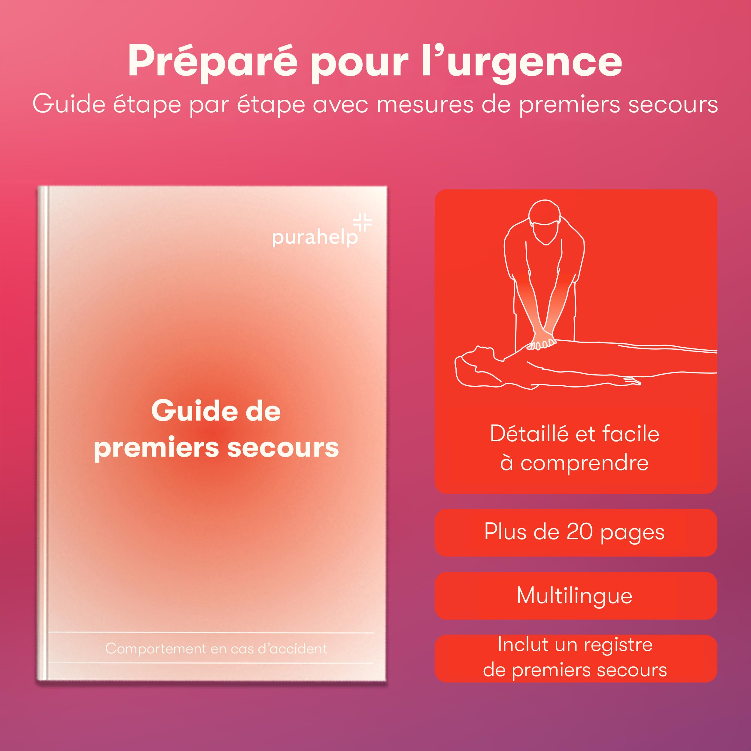 3-en-1 Kit Securite Voiture - Avec Triangle Voiture, Gilet Jaune et Trousse Premier Secours - Conforme Norme DIN 13164 - Triangle de Signalisation Voiture - Triangle et Gilet Jaune pour Voiture