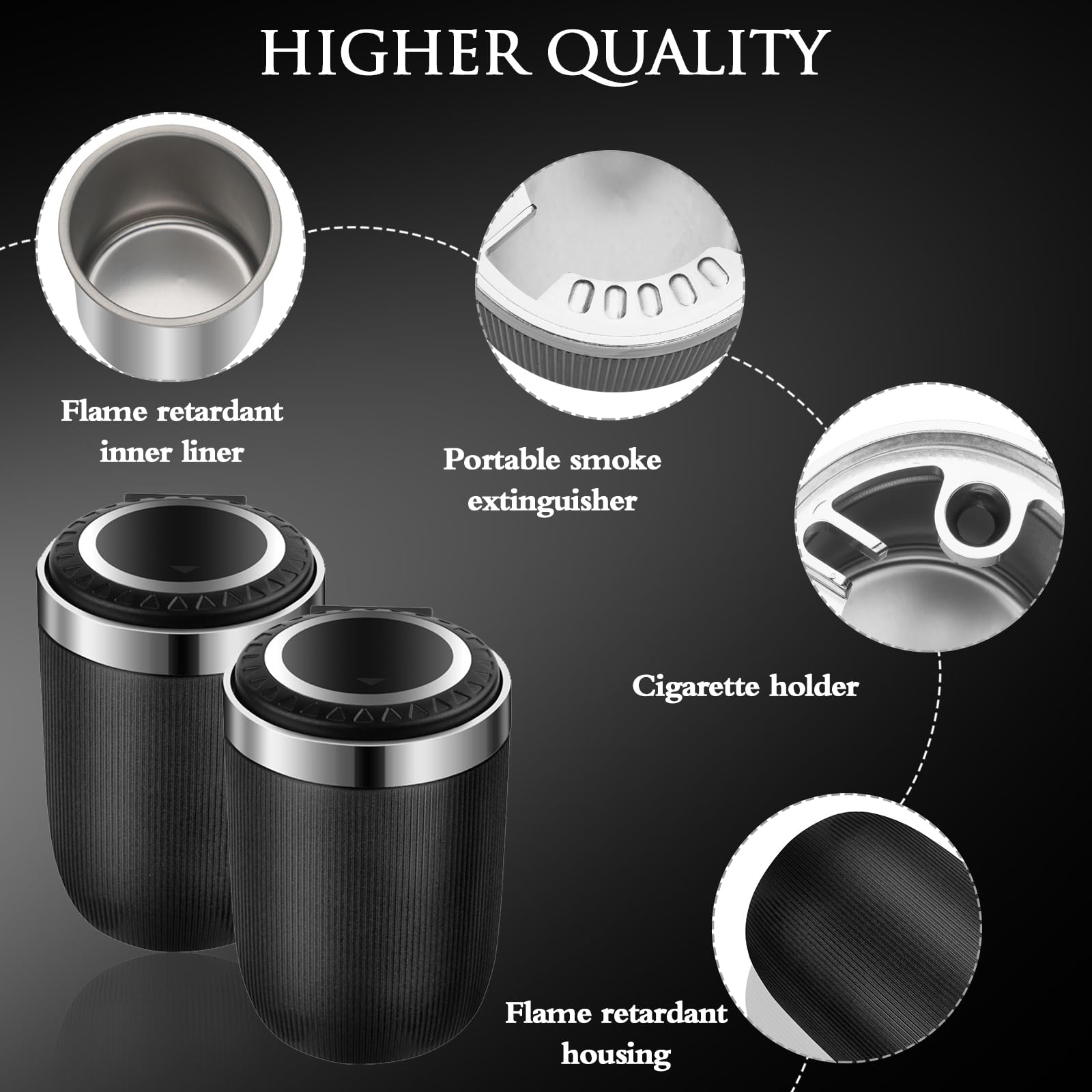 JNNJ Auto LED Aschenbecher Mit Deckel - Universell Für Becherhalter