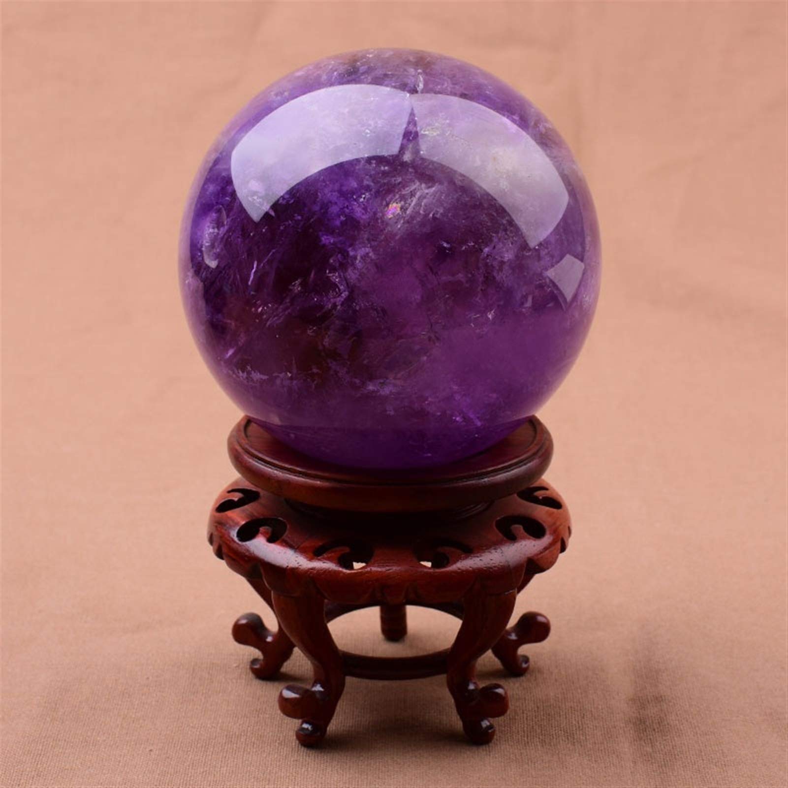 Bola de Cristal (en la Magia Occidental) Adornos de Bola de Cristal púrpura Feng Shui Divinación Cristal Ball Lucky Home Oficina ADNELES Bola de Cristal(A6.5cm/2.55in)
