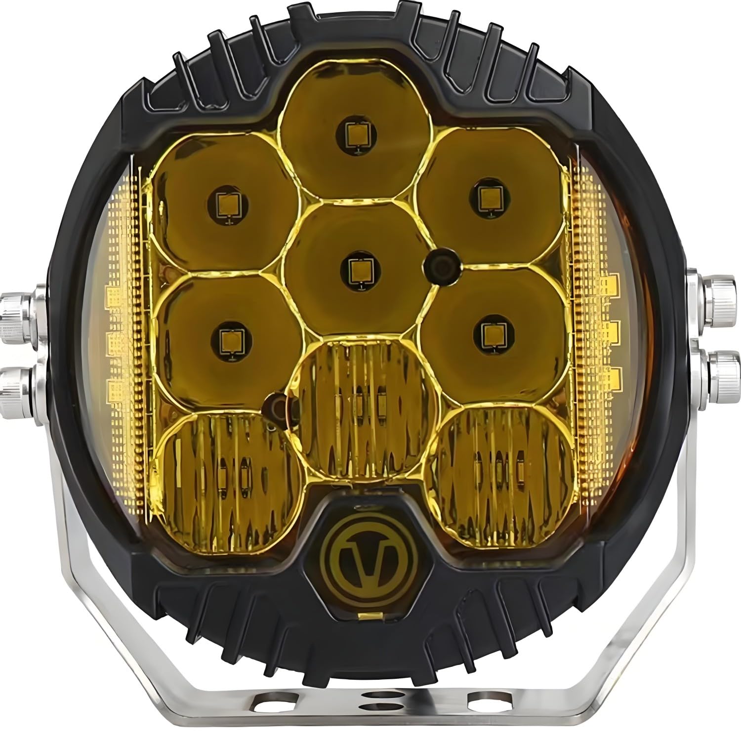 5 inch 50W Amber Yellow LED Driving Light, LED Work Light Bar Side Shooter Off Road Driving Light Spot Flood Combo Driving Lamp IP67 Waterproof Fog Lights for Jeep Truck ATV SUV Car Boat, Pack of 1