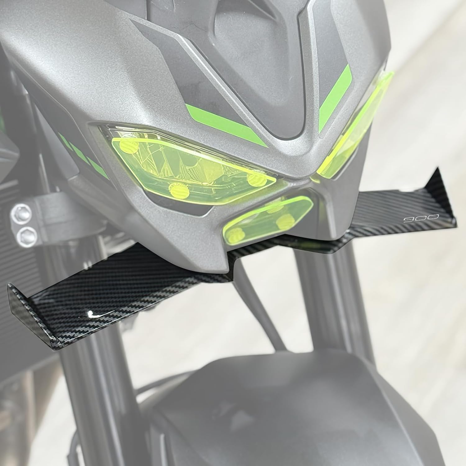 for Z900 Z900 SE Z 900 2025 2026 Motorcycle Front Fairing Winglet Aerodynamic Spoiler Beak Nose Cone Extension Fixed Wing Kit(Carbon Fiber)