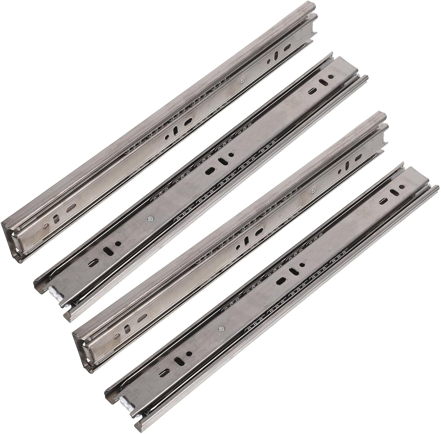 Kichvoe 14-inch Side Mount Drawer Slides 4pcs, Heavy Duty Three-Section Slide Rail Metal Rails for Cabinet Dresser Desk, Smooth Sliding Track Replacement Hardware