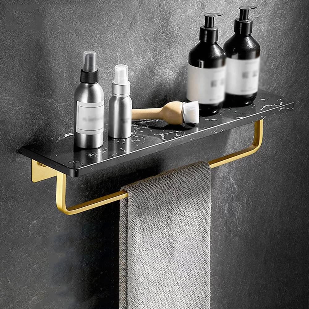 FXHHXFH Exquisite Bathroom Shelves Shower Caddy Bathroom Black Marble Shelf Nordic Bathroom Wall Toilet Paper Holder Toilet Towel