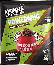 Bolo de Caneca Sabor Chocolate Sem Glúten 13g Proteína Aminna - 40g
