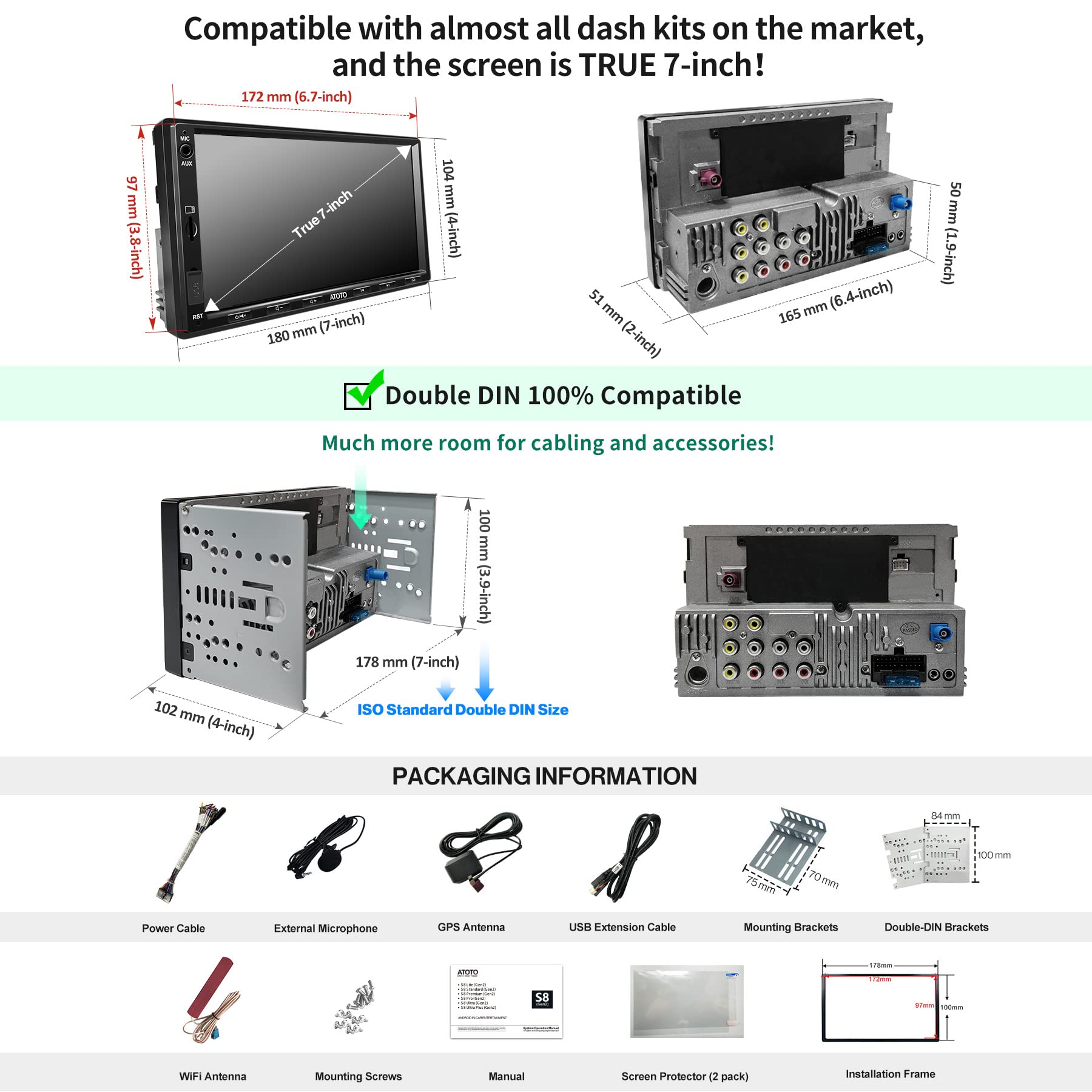 [New] ATOTO S8 Standard 7 inch DoubleDIN Car Stereo Android inDash