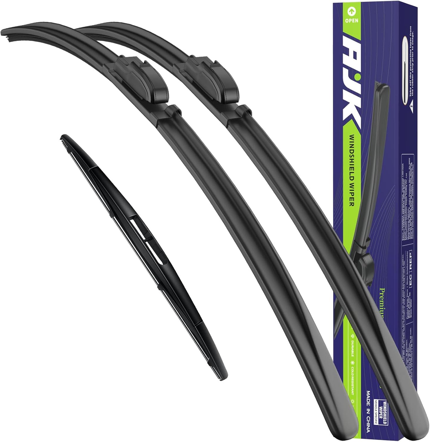 AJK 22 22 and 12 inch Wiper Blades, Premium All Season 3 Pack Driver Side and Passenger Side Front Windshield Wipers Replacement for GMC Yukon 2008-2014