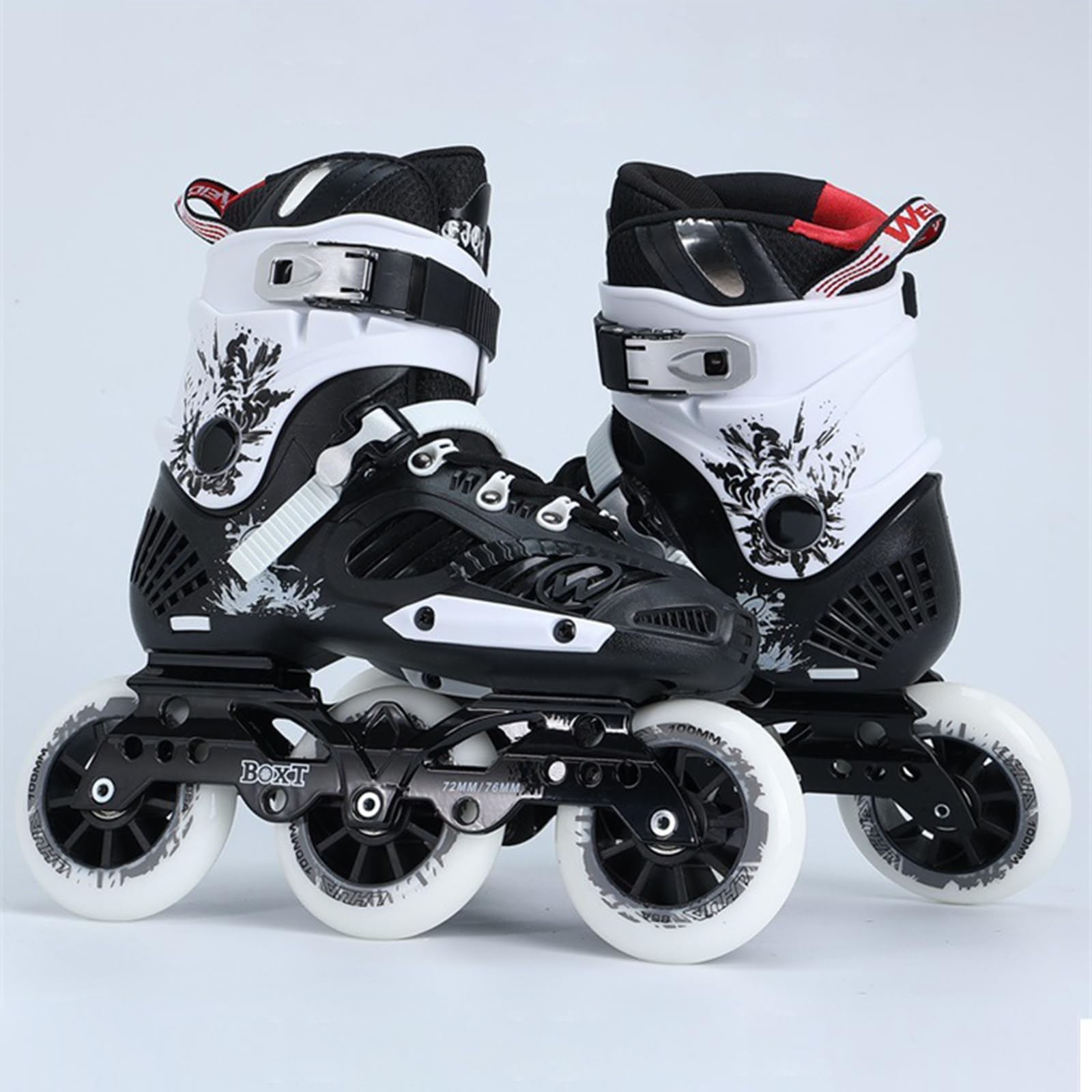 Pattini In Linea Veloci, Pattini A Rotelle Professionali Per Esterni Per Uomo Donna Adulto, Con Ruote Da 3*110 Mm E Cuscinetti ABEC-9, Pattini Unisex Per Lo Slalom Su Strada Di Park Road(37,Black)