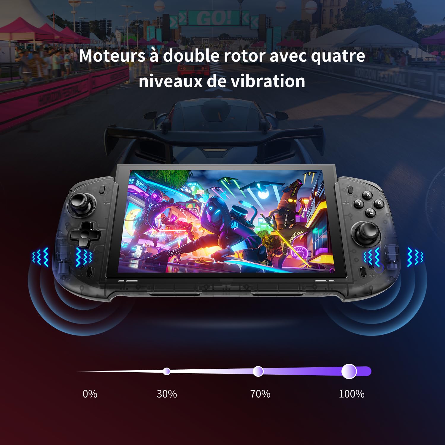 abxylute N6 Manette Switch 2 avec bouton C natif, boutons arrière et remappage des touches ABXY, joystick à effet Hall gyroscopique 9 axes (Noir)