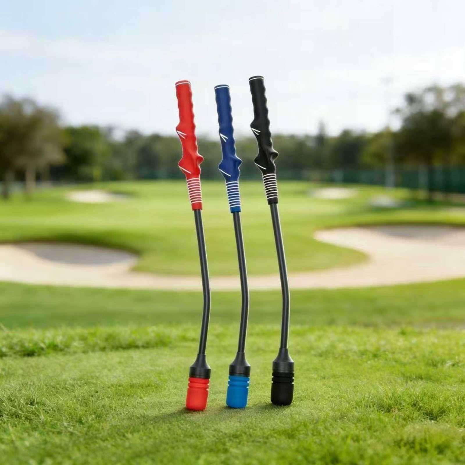Golf Swing Trainingshilfe Schwung Tempo Gebogener Schaft zur Haltungskorrektur Vermeidet Hühnerarm Und Falschen Abschwung mit Flexiblem, Color to 2, 72CM