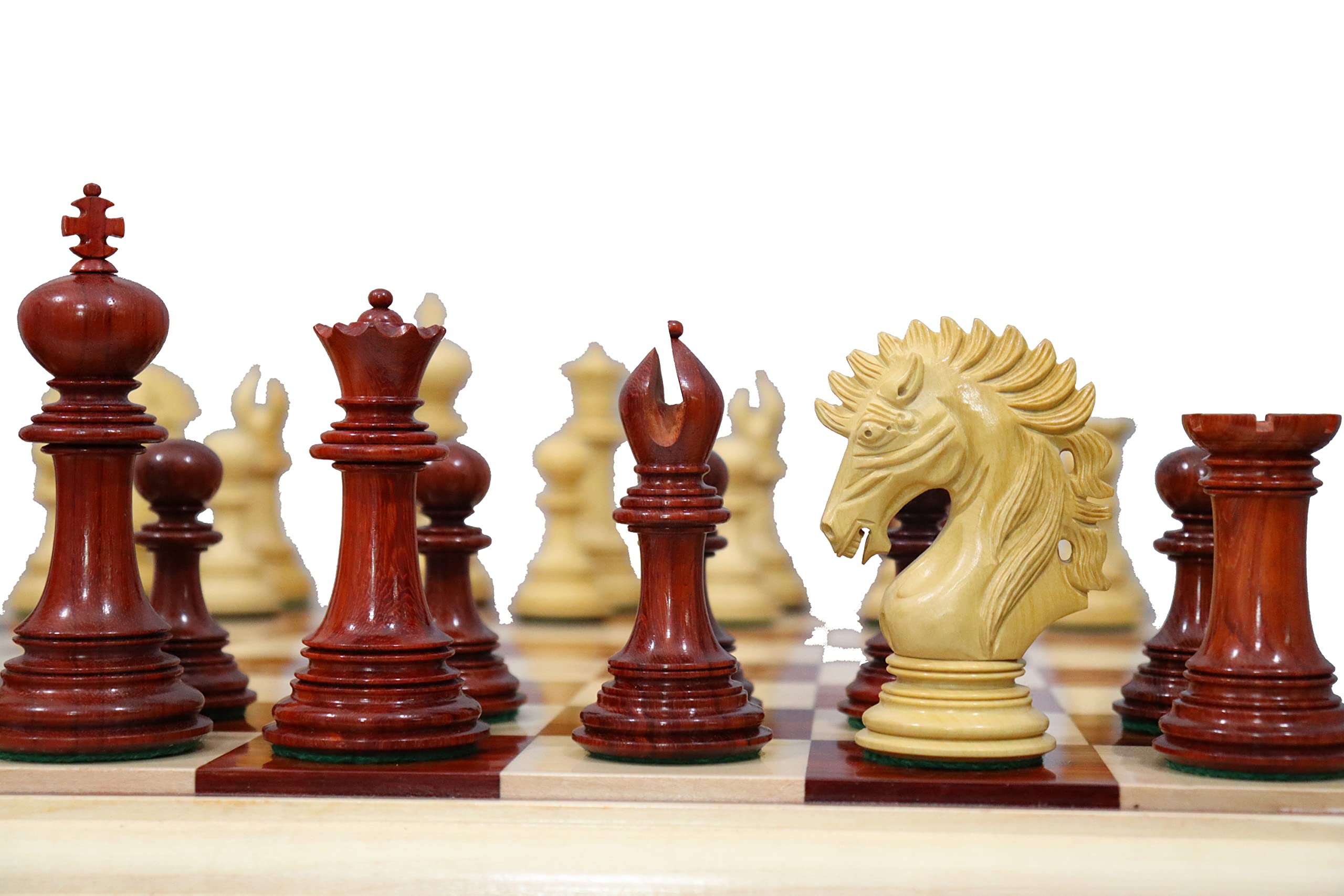 Pezzi di scacchi di lusso della serie Camelot in legno di palissandro - Tripla pesata con 2 regine extra - TAJ CHESS STORE