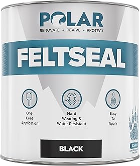 Polar Felt Seal - Waterproof Felt Sealant for Shed Roofs & Garage Roofs - One-Coat Repair - Prevent and Stop Leaks & Cracks - No Primer Needed - Black - 500ml
