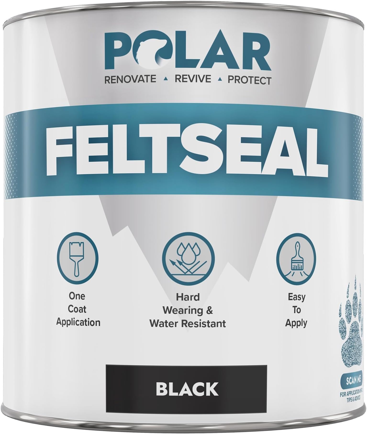 Polar Felt Seal - Waterproof Felt Sealant for Shed Roofs & Garage Roofs - One-Coat Repair - Prevent and Stop Leaks & Cracks - No Primer Needed - Black - 500ml