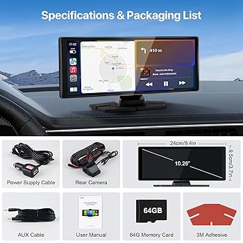 Apple - みー Wireless Apple CarPlay Screen for Car 10.26'' Portable Car