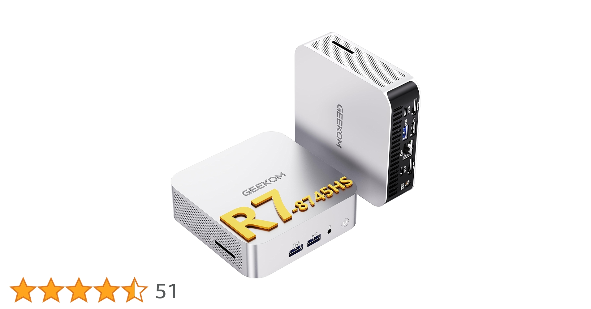 GEEKOM A8 Mini PC with AMD Ryzen 7 8745HS (Beats 6800H), 32GB DDR5