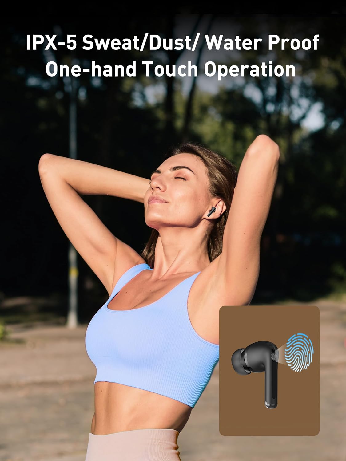 Gsoemon Active Noise Cancelling Wireless Earbuds, Bluetooth 5.3 Headphones, Enhanced Bass, 35dB Noise Cancelling Earphones, Waterproof, Pass-Through Mode, 4 Mic ENC, 3 EQ Quick Charging