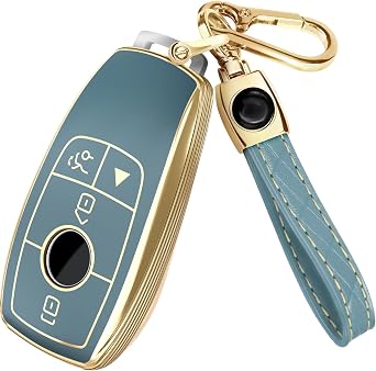 Lucrum Compatible with Mercedes Benz Key Fob Cover & Keychain