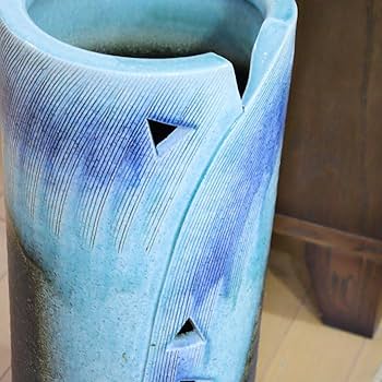 Amazon｜傘立て トルコブルー 信楽焼 陶器 日本製 重い