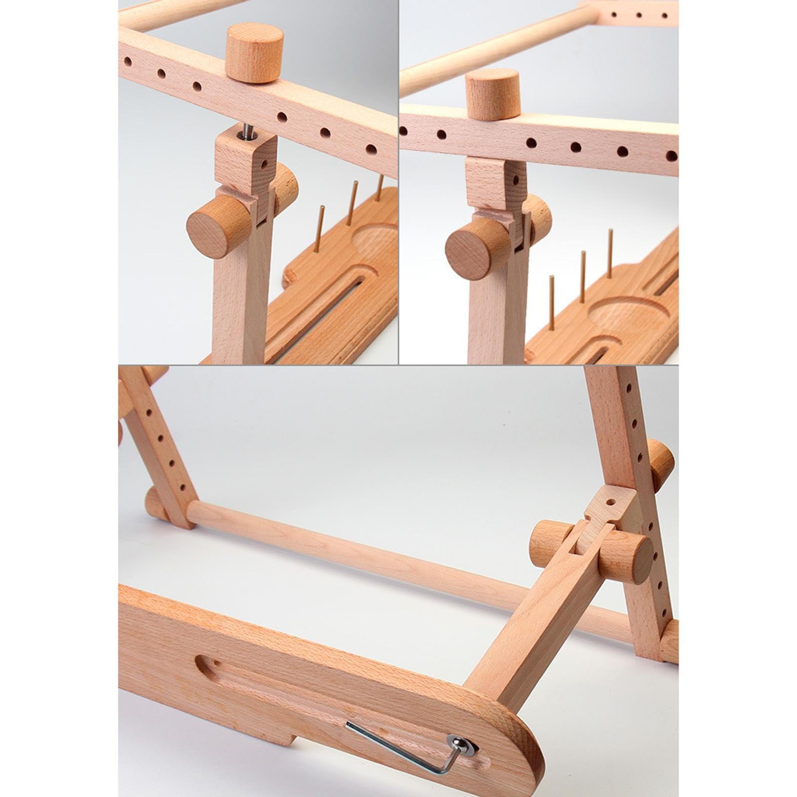 rockible Bastidor de Bordado de Madera Ajustable, Portátil, para Mesa, Regazo, Accesorio de Costura, Bastidor Multiusos para Punto de Cruz.