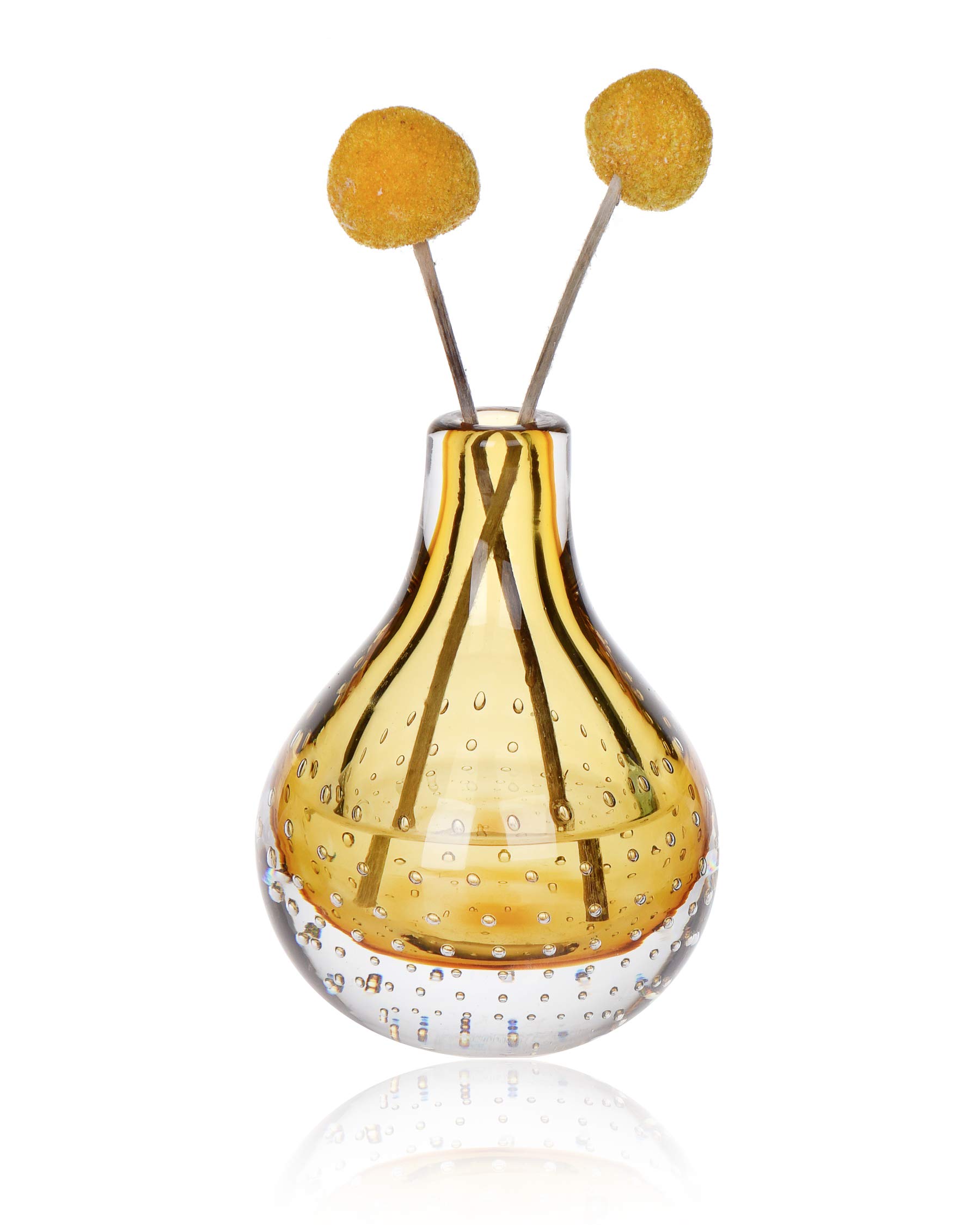 Buy CONVIVA Glass vase Decorative Gift Decor Blown Art Gold Color Bud 5