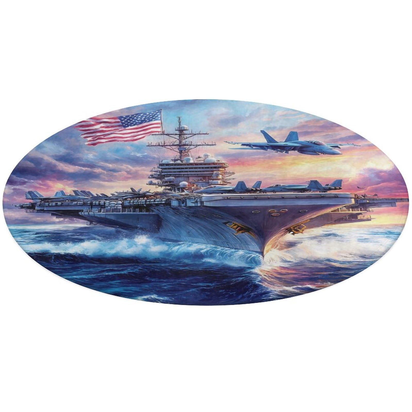 Alfombra de terciopelo suave militar USS Enterprise lavable para suelo de habitaciones