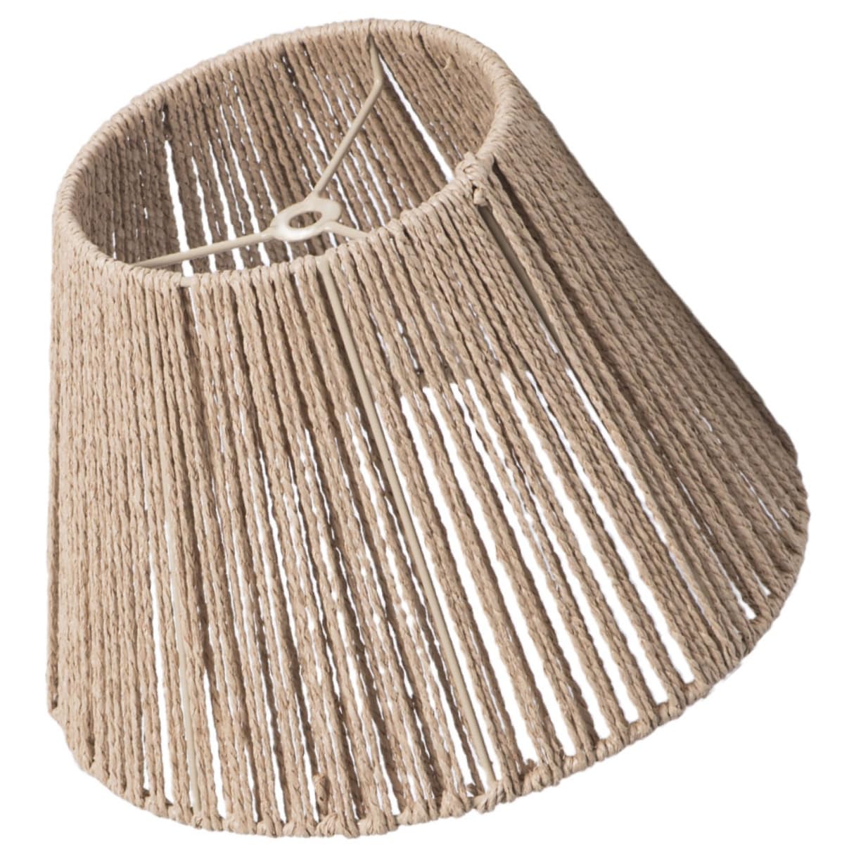 WOONEKY Handwoven Retro Style Lamp Shade Made of Paper Rope and Iron, Coffee Colour Decorative Lamp Shade Cover to Enhance Ambiance in Small Spaces and Tea Rooms
