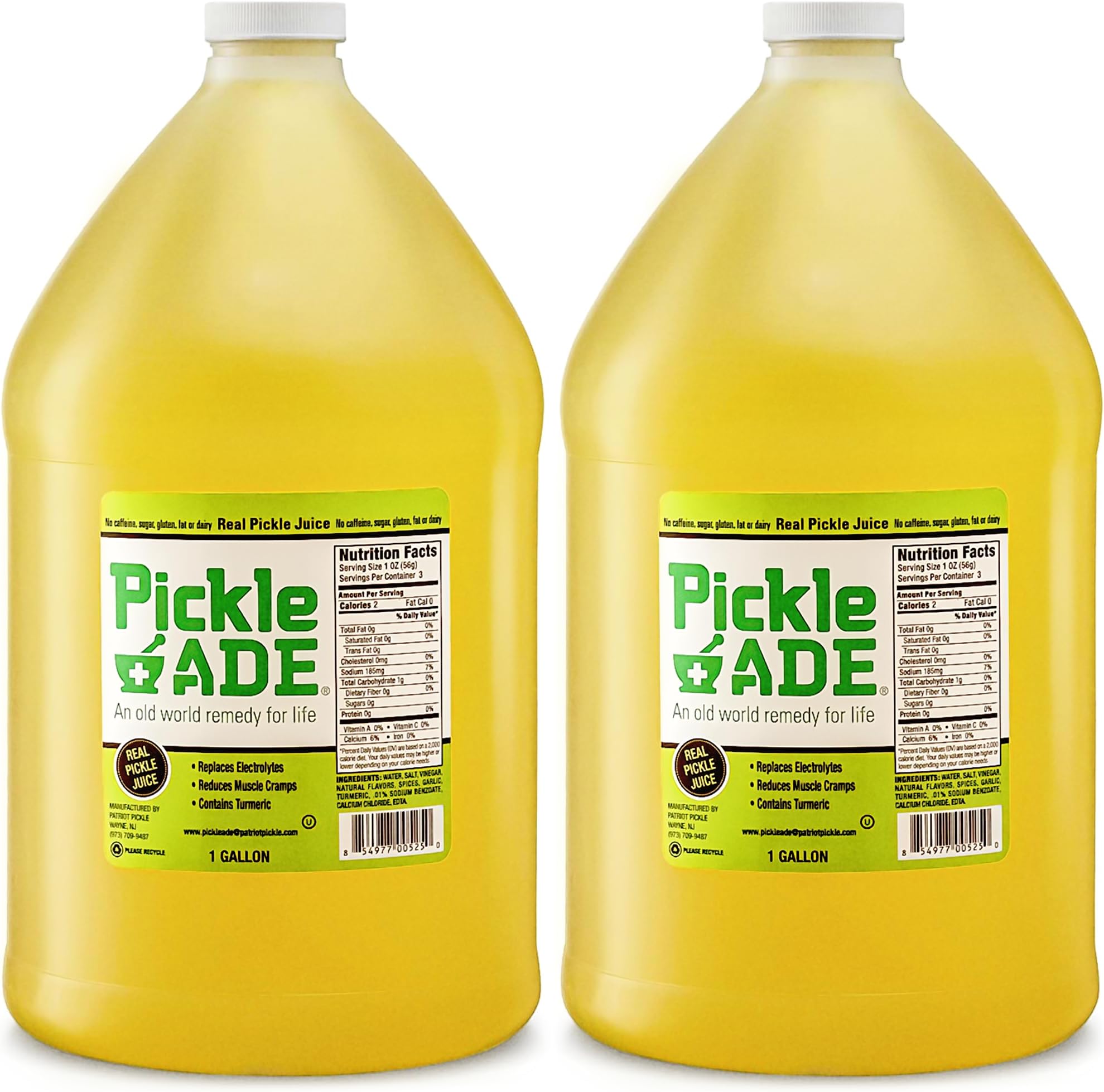 PickleAde Real Pickle Juice with Turmeric, 1 Gallon 128oz