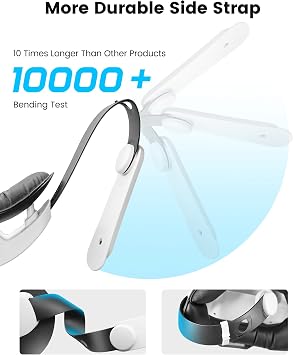 Kawaye for Meta Quest 3S/Quest 2/Quest 3 Head Strap, Double Knobs Adjustable Elite Strap Replacement,VR Headset Strap with Two Large Support Pad Enhanced Support, Reduce Pressure