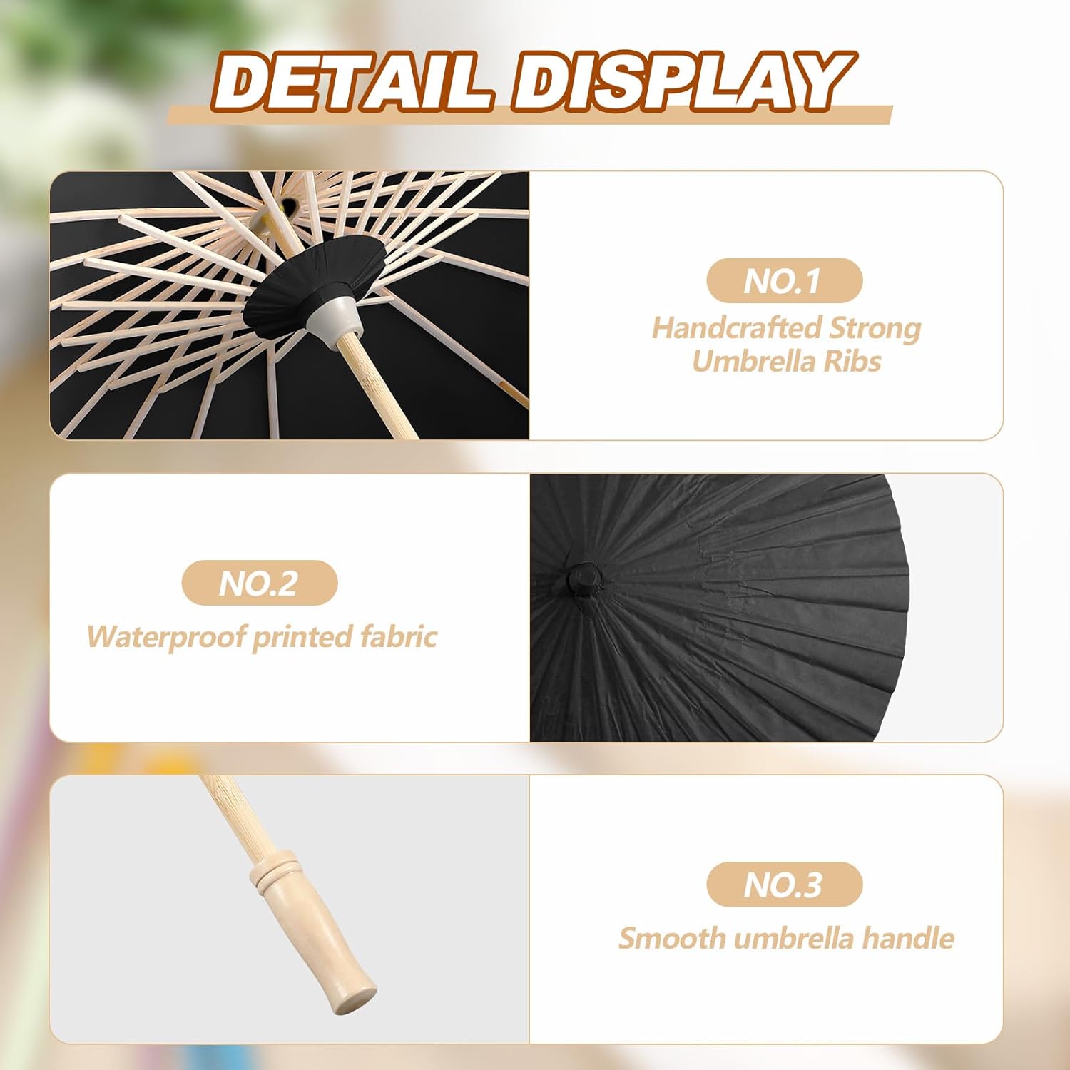 Sanwuta 20 Pcs 23.6'' Paper Parasol Umbrellas Chinese Japanese Oil Paper Parasols Handmade for Wedding Guest DIY Photo Props