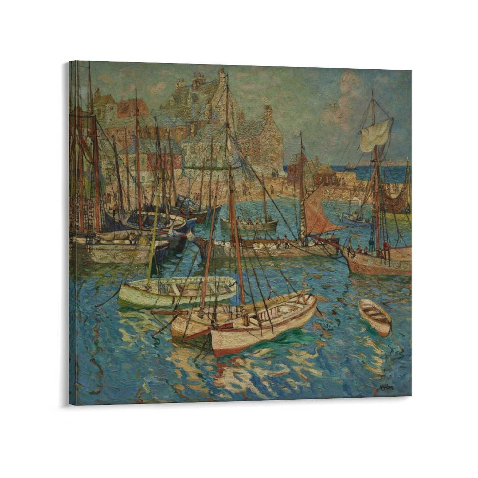KLAGCBDF Hayley Lever Fisherman's Quarters Artworks Picture Print Poster Wall Art Painting Canvas Decor Home Posters 28x28inch(70x70cm)