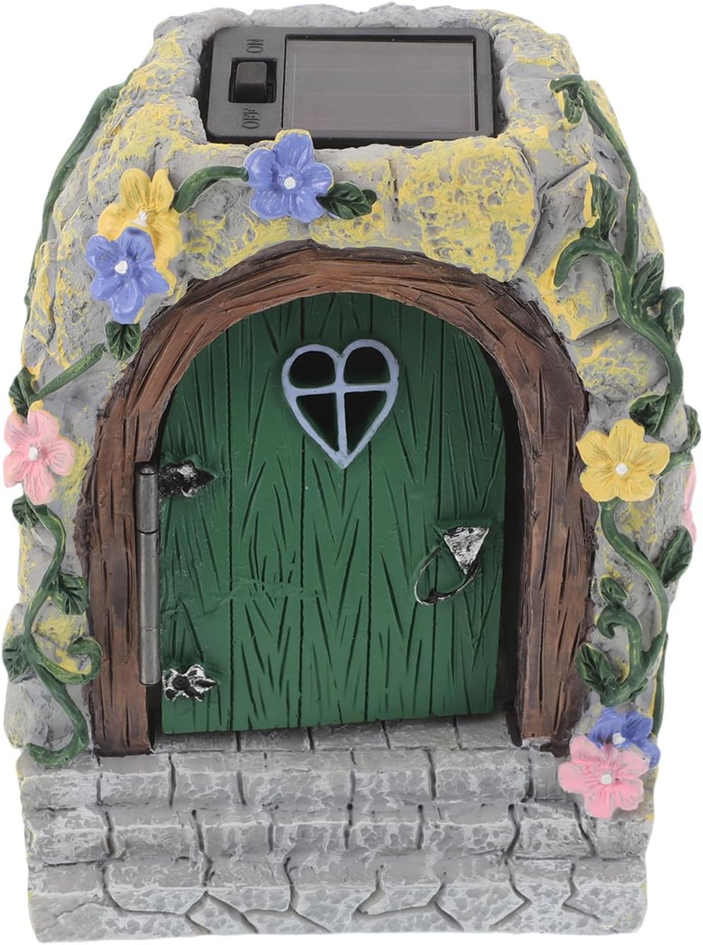 Resin Fairy Door Ornament with Light for Lawn and Tree Trunk Decor | Weatherresistant, Easy Installation, Whimsical Countryside Style, Versatile Decoration