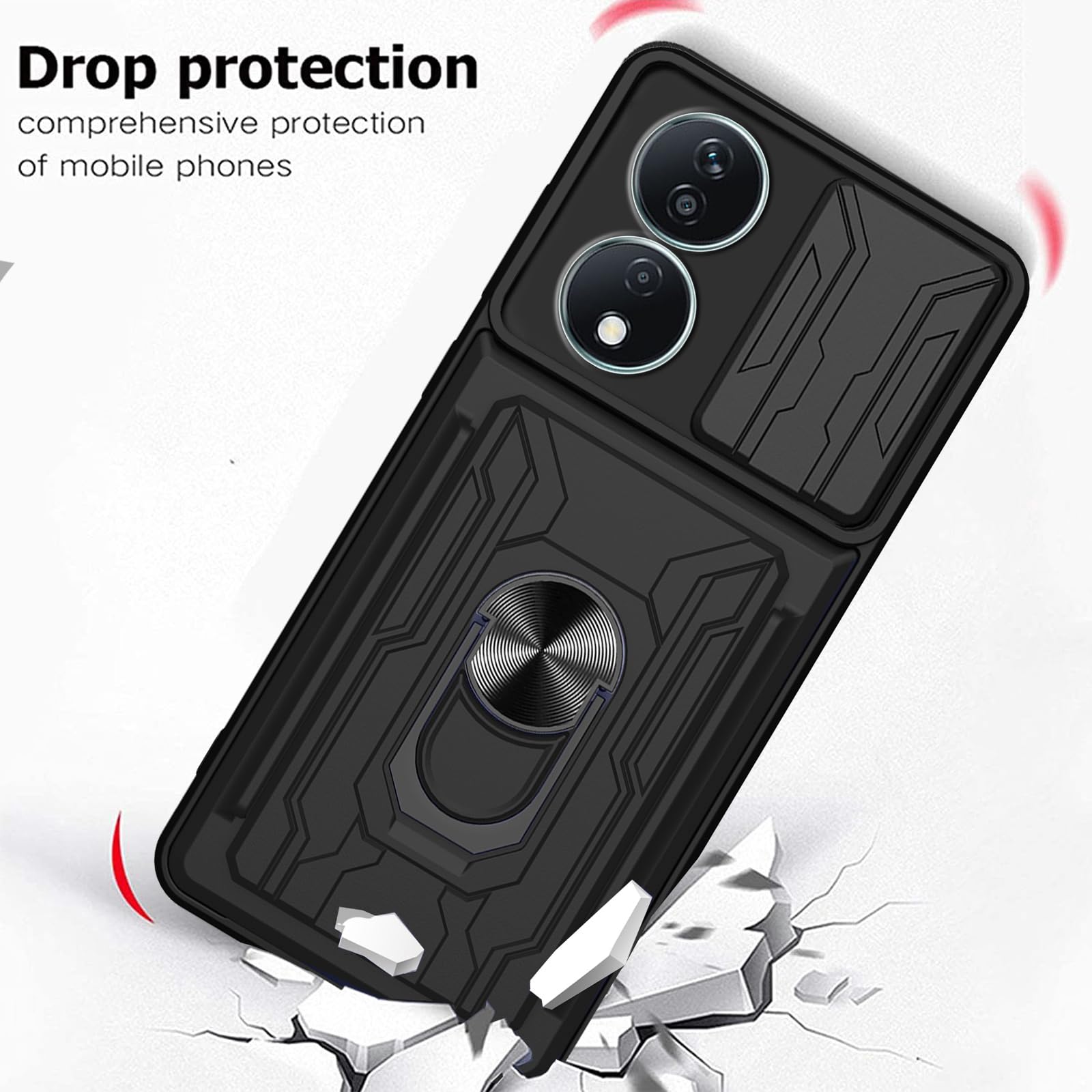 Cover per Honor X7b/Honor 90 Smart con 2 Pezzi Vetro Temperato, Rigida