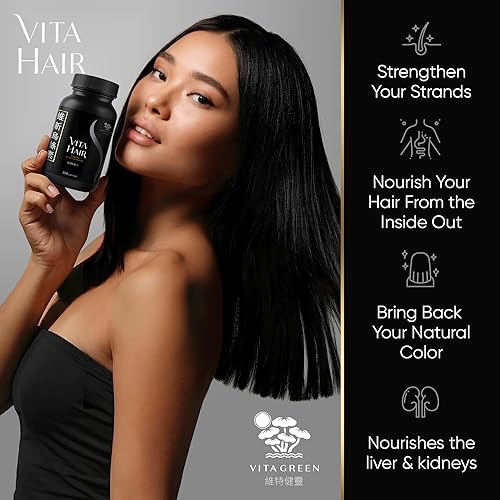 Miniatura 5 de Vita Suplemento para el crecimiento y la pérdida del cabello (fórmula micronizada) - 100% natural para un cabello más saludable - Apoya el