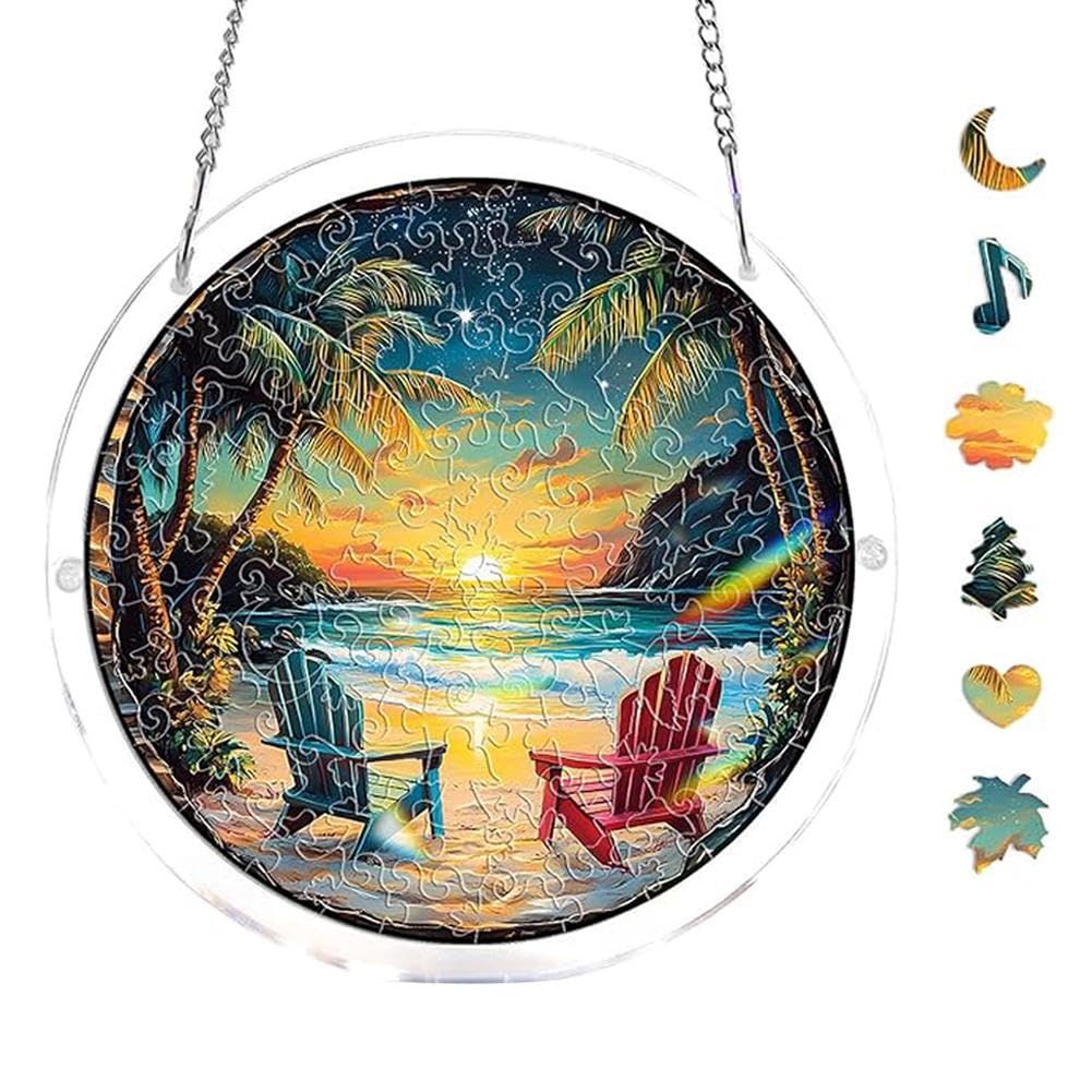 Acrylic Puzzles Suncatcher Window Hanging, Acrylic Puzzle for Adult, 83 Pieces Acrylics Jigsaw Puzzle Suncatcher, Colorful Flame Hummingbird Sun Catchers Window Hanging Panel (Style F) — view 29