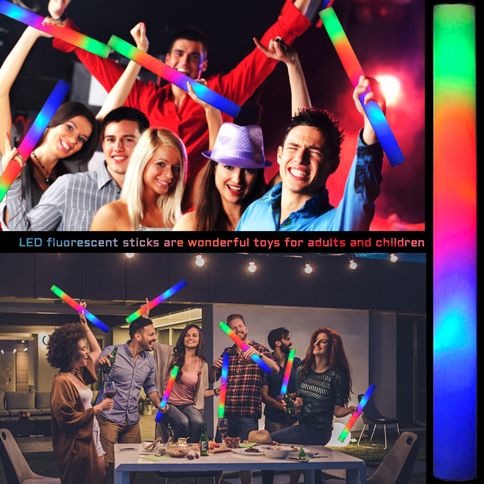 2 Bastoncini Luminosi LED Multicolore - 24 Colori, 25 Cm, Per Feste, Concerti, Compleanni E Halloween - Foto 6