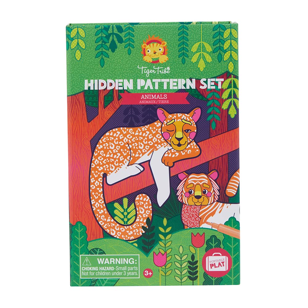 Tiger Tribe Animal Hidden Pattern Set Colouring Book
