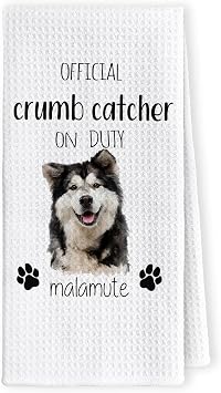 Funny Alaskan Malamute Kitchen Towels - Malamute Dog Gifts Hand Towel for Bathroom, Dog Lovers Mom Dad Owner Gifts, Gift for Pet Lovers Hand Tea Towel for Bathroom Kitchen, 16x24inch