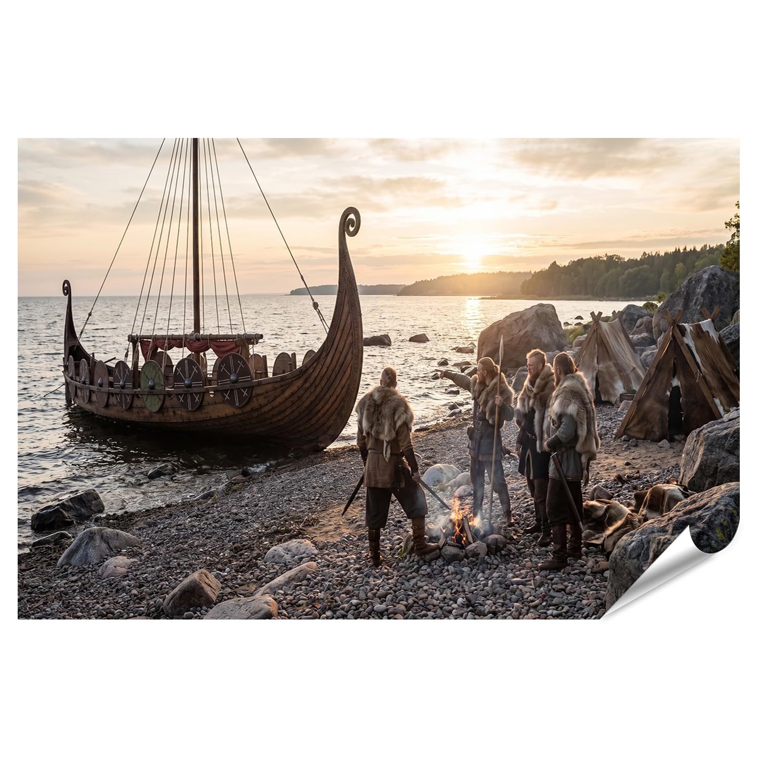 islandburner Póster de primera calidad de aventura vikinga épica mural para sala de estar para amantes de la historia - gran formato