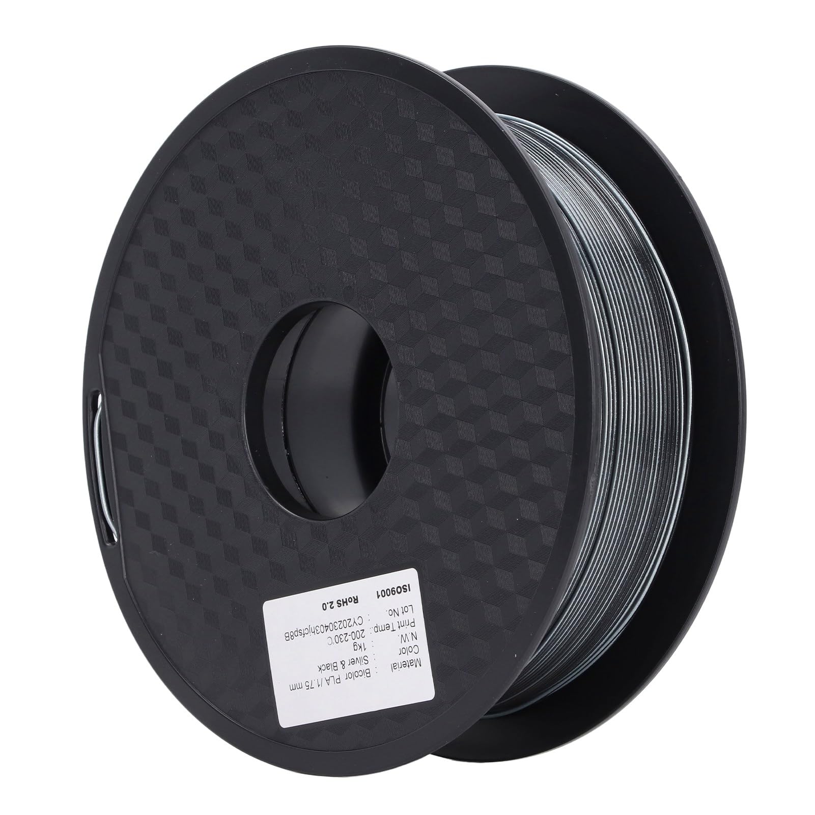 Filament PLA 1.75mm bicolore argent noir pour impression 3D fluide