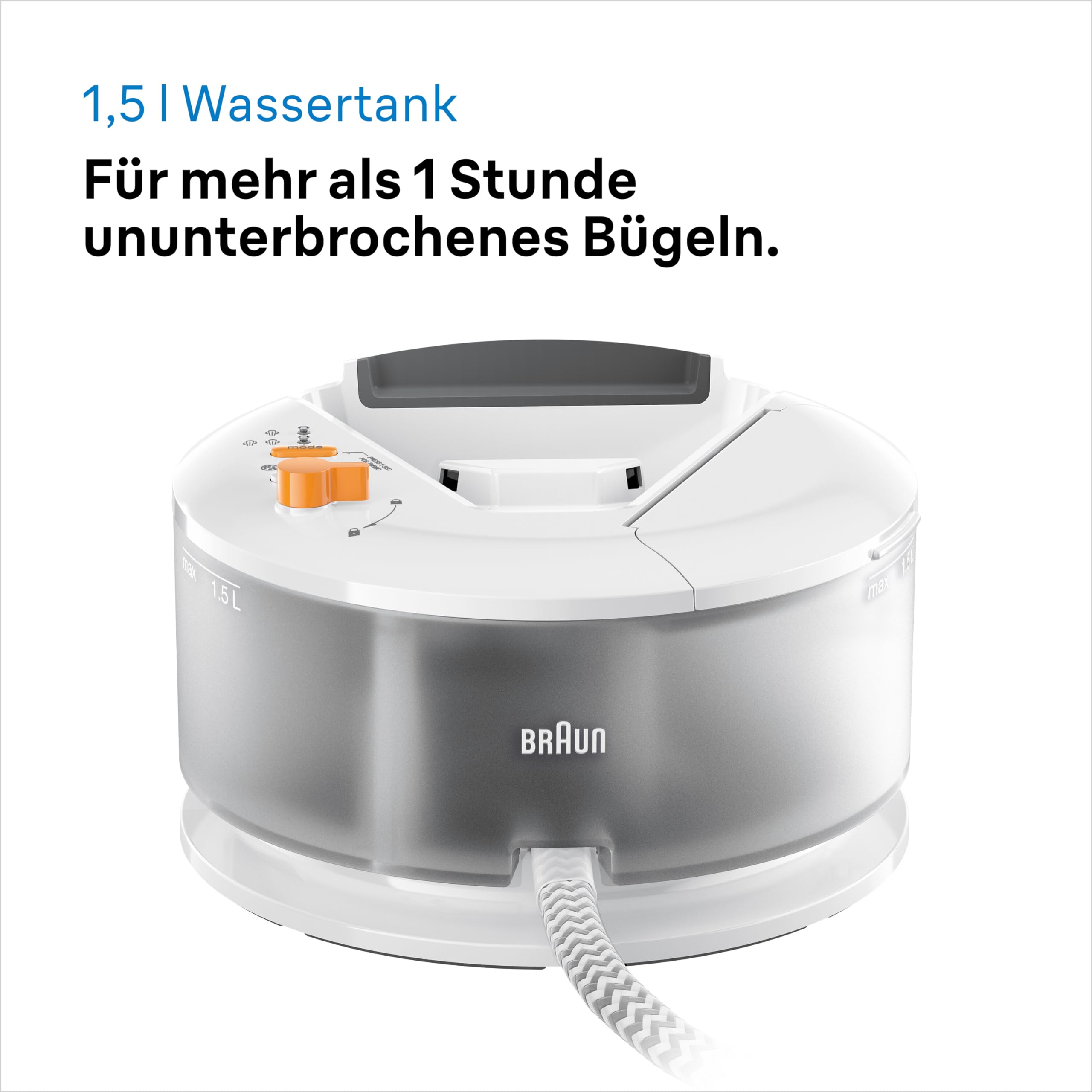 Braun CareStyle Compact IS 2132 WH Dampfbügelstation - Dampfbügeleisen mit FreeGlide 3D Bügelsohle, Vertikaldampf, 2400 Watt, Pumpendruck 5,5 bar, Dampfstoß 400 g/min, großer 1,5 l Wassertank, Weiß