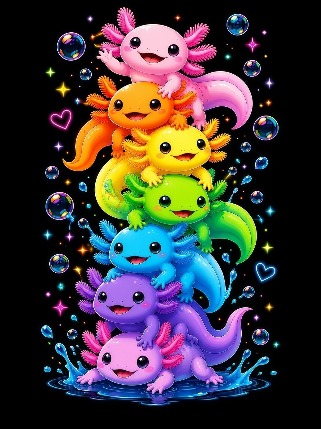 Colorful Axolotl Diamond Art Kits for Adults, Diamond Painting for Beginner