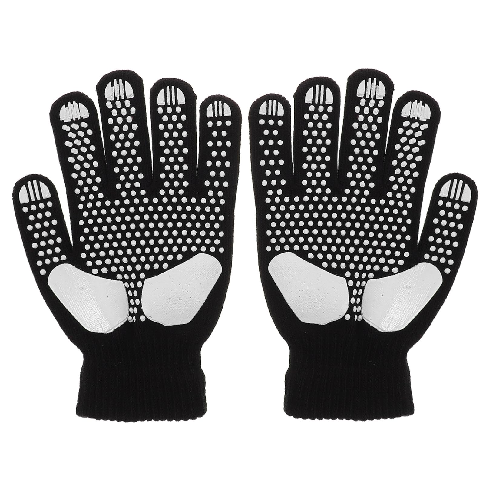 ibasenice Winter Warm Slip Ice Skating Gloves for Adults Rhinestone Decorated Durable Gripper Gloves for Snowboarding Sledding and Outdoor Activities