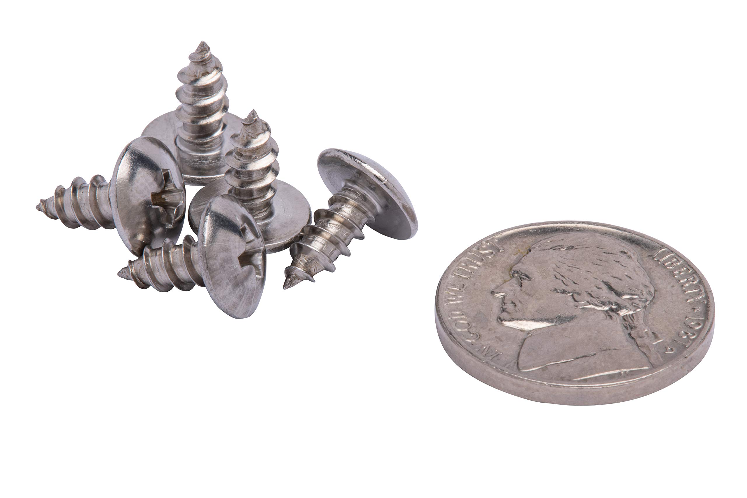 6 X 3/4 Stainless Steel Pan Head Phillips Wood Screws, 18-8 (304), Type A
