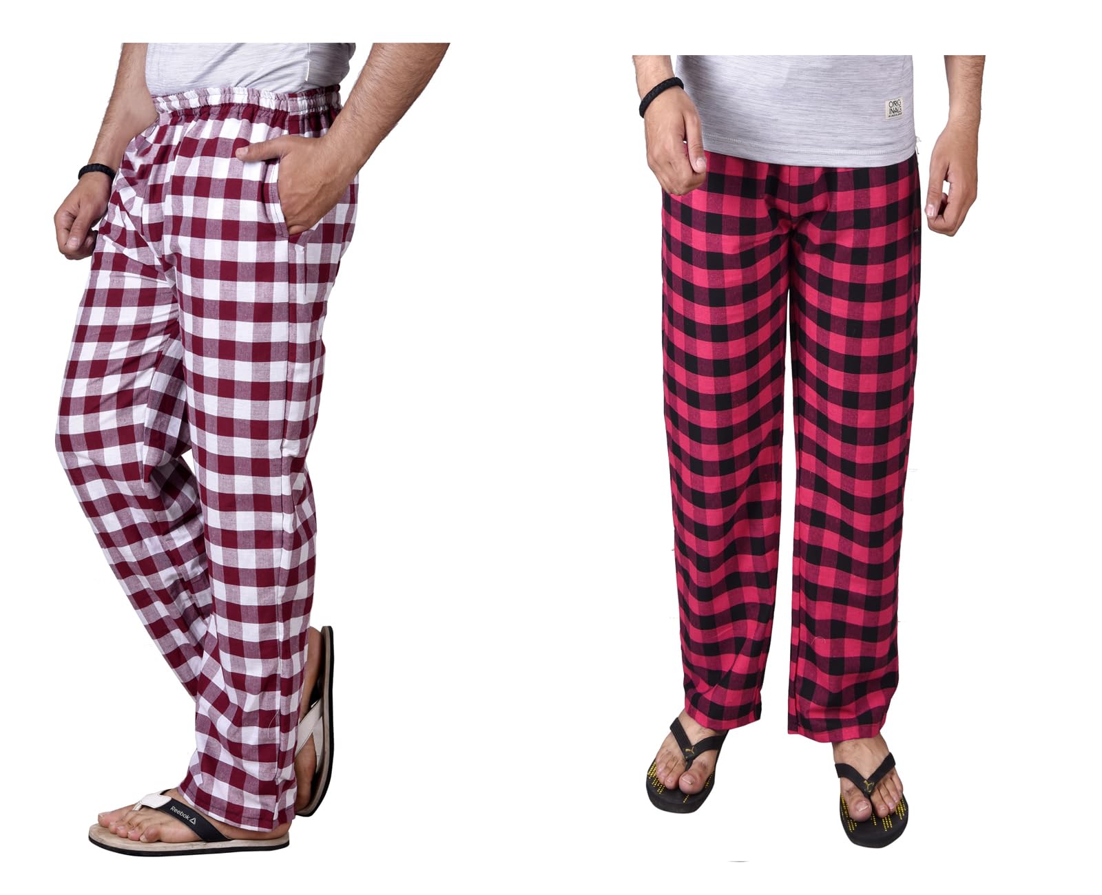 letz dezine Comfortable and Stylish Cotton Check Pyjama for Men - Stay Cozy All Day Night! Pack of 2, (Free Size, Multicolor LDS11456)-picture-42
