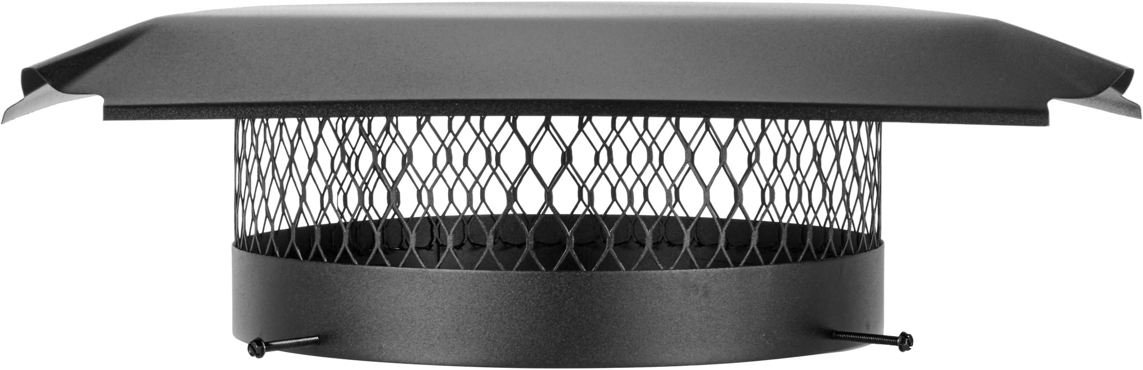 Draft King CBO16 Round Bolt On Black Galvanized Steel Single Flue Chimney Cap, 16" Diameter