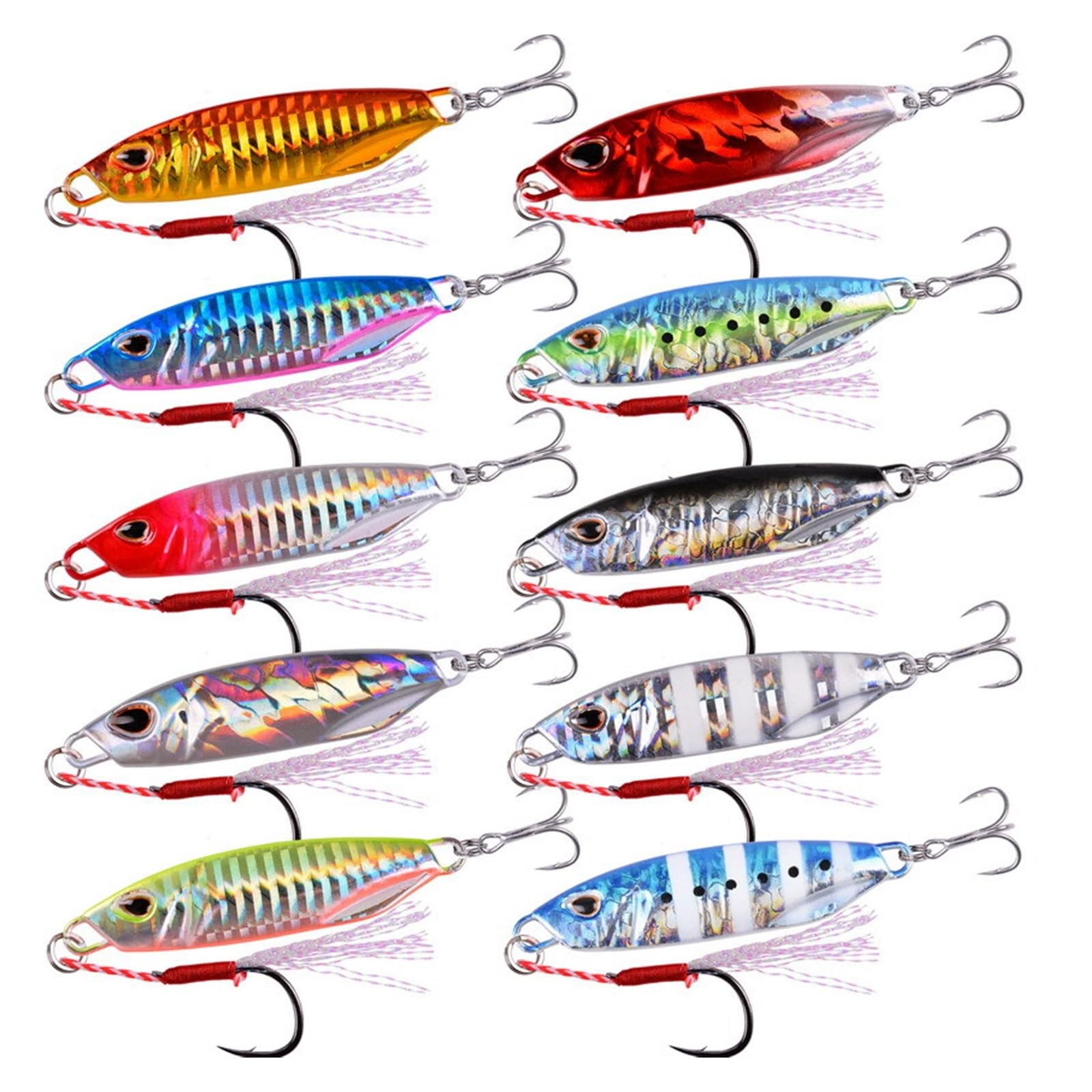 Esche da pesca, Occhi 3D esca da pesca morbida, Es 10 pz/lotto Metallo Jig Esche 10g 15g 20g 30g 40g Pesca in Mare Jigging Lure Cucchiaio Spinnerbait Affondamento Maschere Esca Bass Pesce Affrontare(C