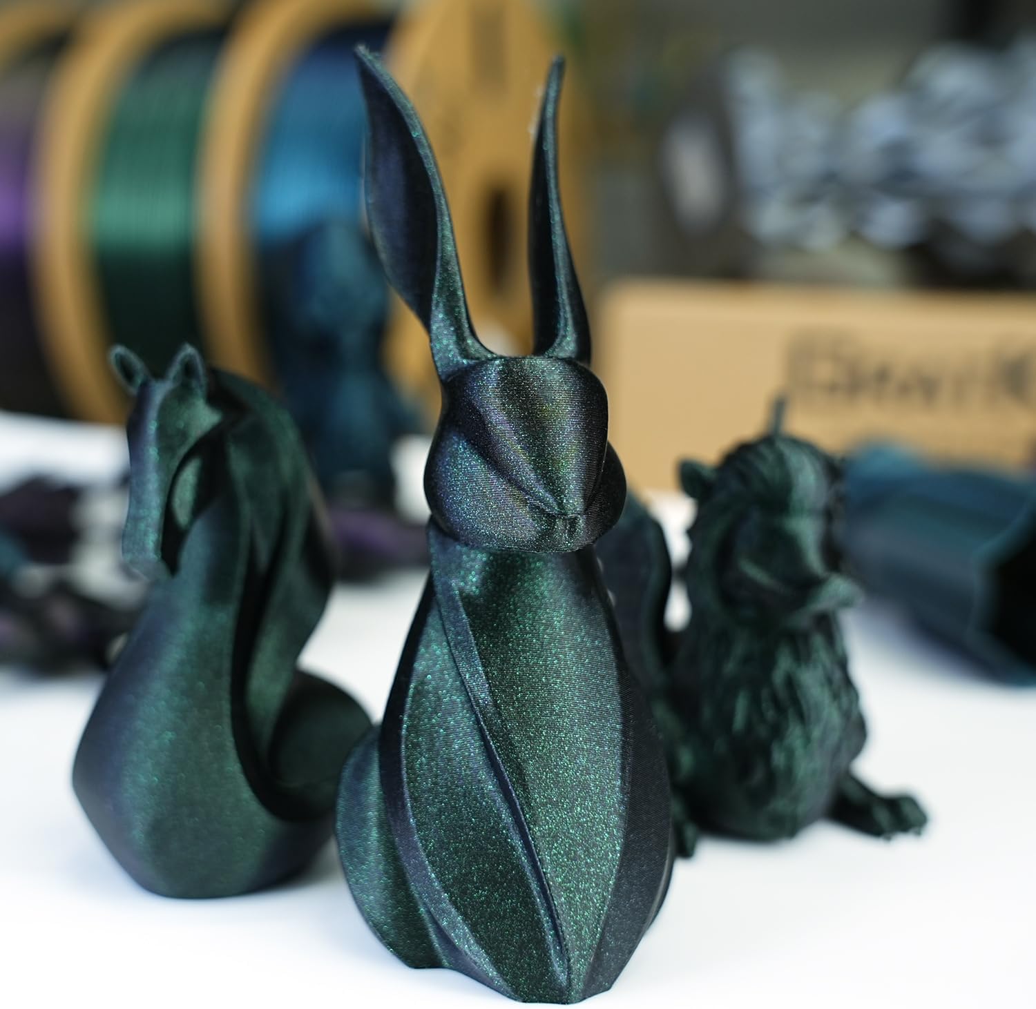 GratKit Starry Sky PLA, Glitter PLA Filament, 1.75mm Galaxy 3D Printer Filament, +/-0.03, 1KG/Roll, Glitter Magic Green