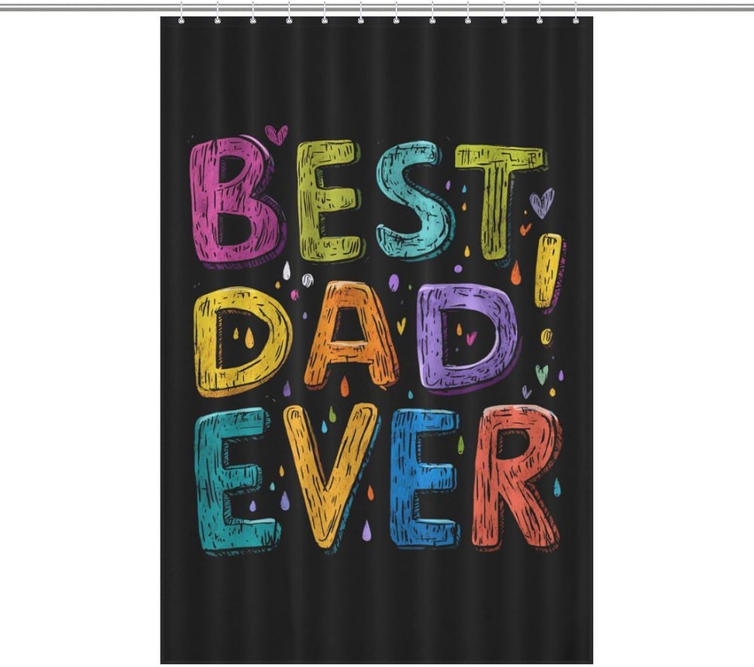 Best Dad Ever Shower Curtain 46.85x70.87Inch（119x180cm） Polyester Bath Curtain Shower Curtains Printed Decorative