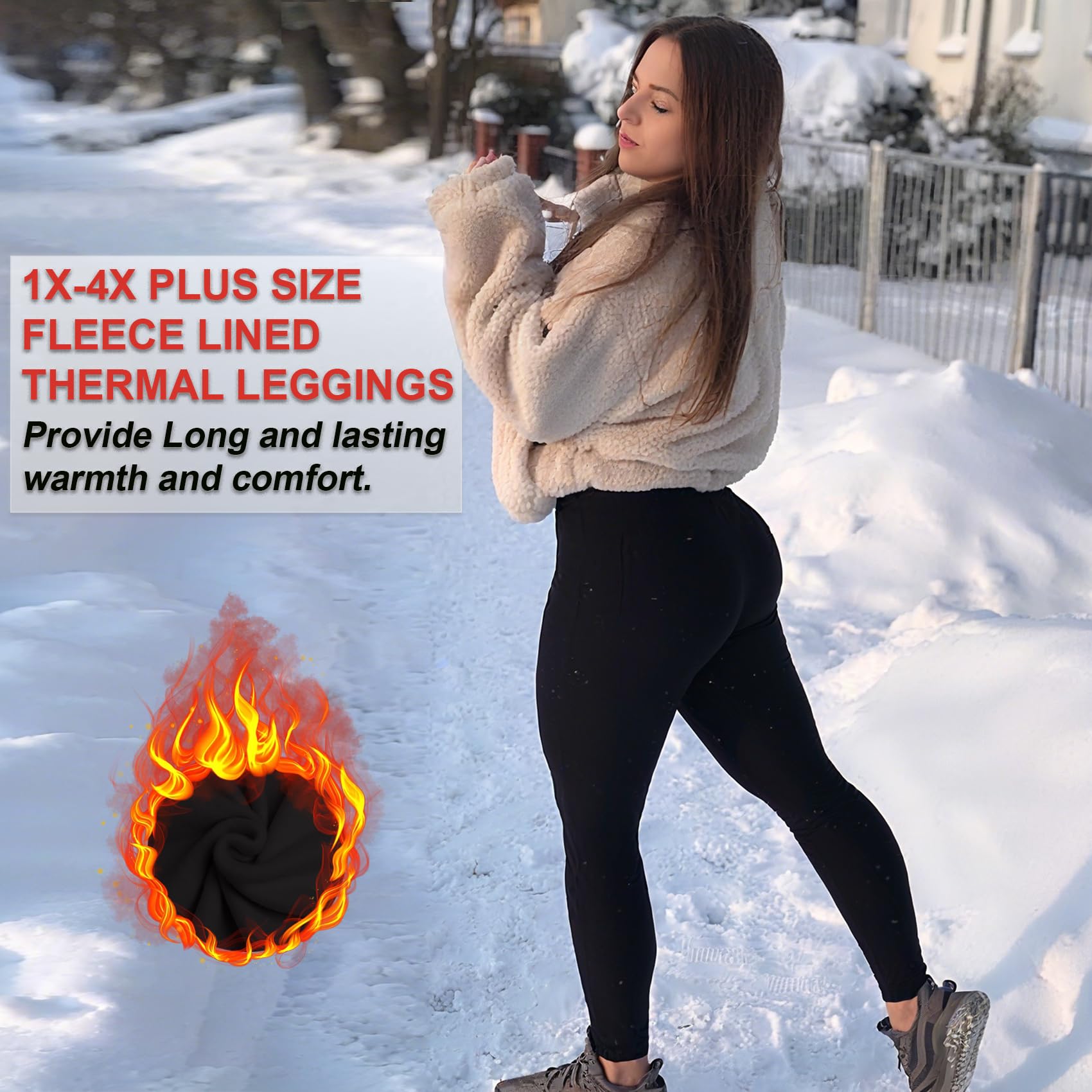 New Young Leggings da Donna con Tasche, Vita Alta, Controllo dell'addome, Allenamento, Yoga, 3 Pezzi