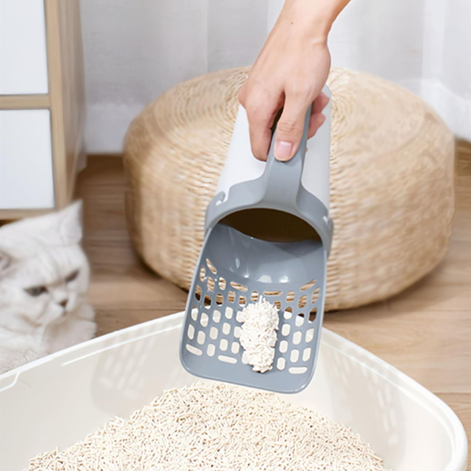 Kitty Scoop, 2023 Neuer, verbesserter Katzenstreuschaufel mit Halter, tragbarer, wiederverwendbarer und Abnehmbarer Katzenstreuschaufelhalter mit Müllbeuteln, bessere Erfahrung als zuvor /258